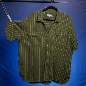 Madewell Lightspun Short-Sleeve Flap-Pocket Shirt in Stripe